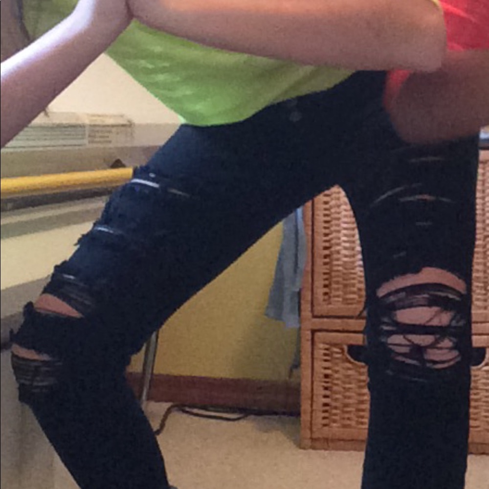 High rise ripped skinny jeans